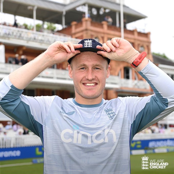 Matt Parkinson receives his test cap