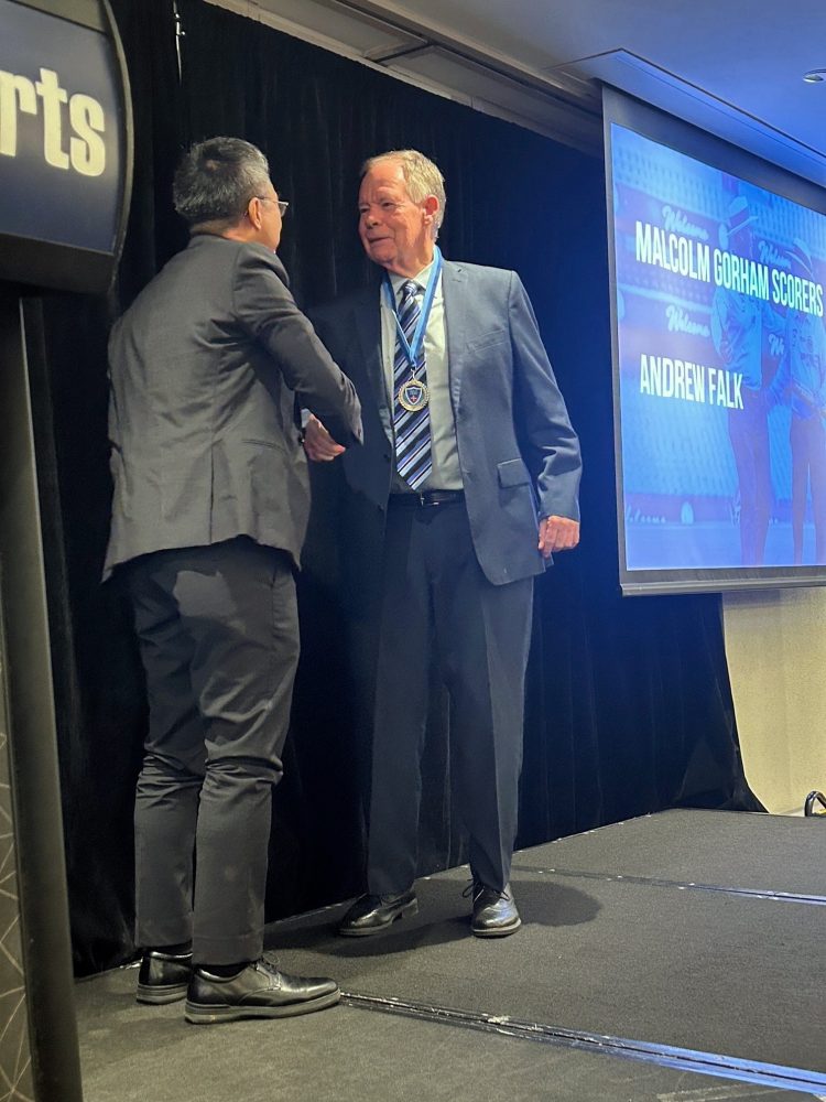 Andy Falk Receives the Malcolm Gorham Scorers Award for 2025