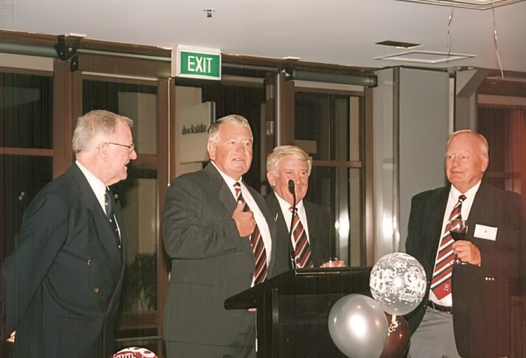 The original four at Gordon Centenary dinner in 2004